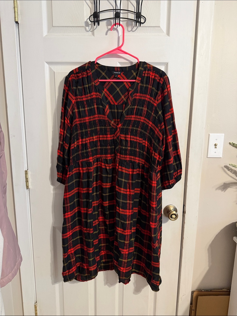 torrid Black and Red Plaid Midi Dress
